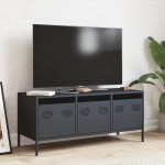 vidaXL Dulap TV, antracit, 101,5x39x43,5 cm, oțel laminat la rece