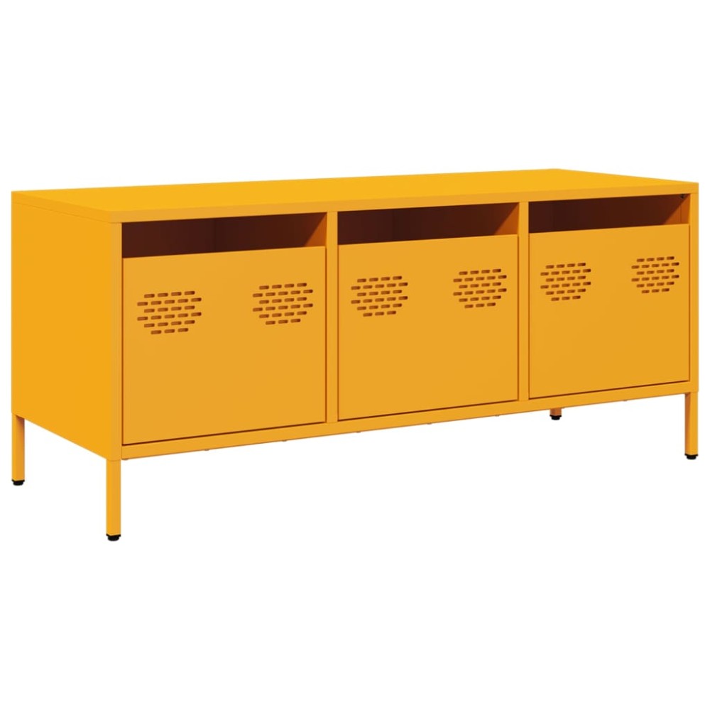 vidaXL Dulap TV, galben muștar, 101,5x39x43,5 cm, oțel laminat la rece