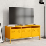vidaXL Dulap TV, galben muștar, 101,5x39x43,5 cm, oțel laminat la rece