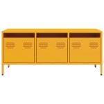 vidaXL Dulap TV, galben muștar, 101,5x39x43,5 cm, oțel laminat la rece