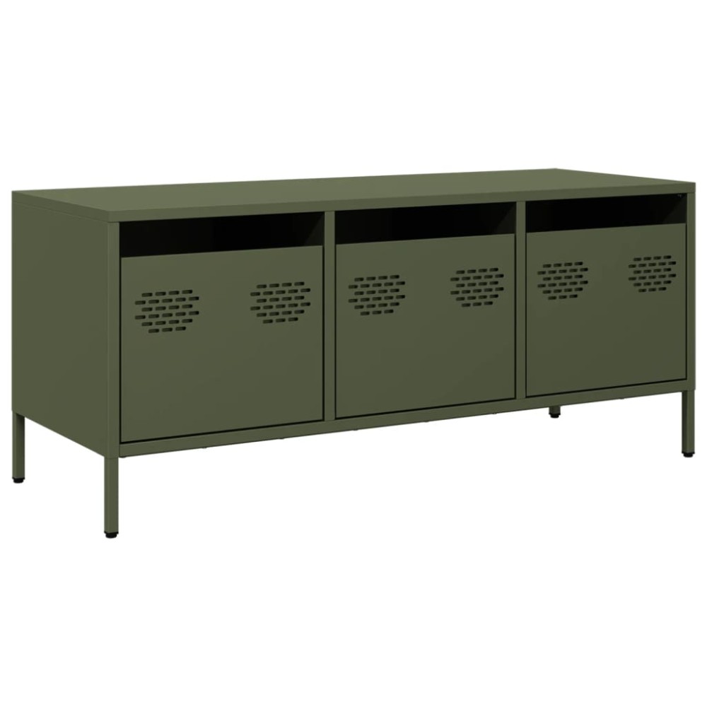 vidaXL Dulap TV, verde măsliniu, 101,5x39x43,5cm, oțel laminat la rece