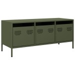 vidaXL Dulap TV, verde măsliniu, 101,5x39x43,5cm, oțel laminat la rece vidaXL Dulap TV, verde măsliniu, 101,5x39x43,5cm, oțel laminat la rece