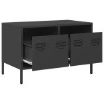 vidaXL Dulap TV, negru, 68x39x43,5 cm, oțel laminat la rece vidaXL Dulap TV, negru, 68x39x43,5 cm, oțel laminat la rece