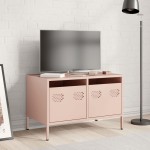 vidaXL Dulap TV, roz, 68x39x43,5 cm, oțel laminat la rece vidaXL Dulap TV, roz, 68x39x43,5 cm, oțel laminat la rece