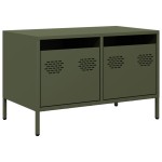 vidaXL Dulap TV, verde măsliniu, 68x39x43,5 cm, oțel laminat la rece vidaXL Dulap TV, verde măsliniu, 68x39x43,5 cm, oțel laminat la rece