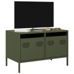 vidaXL Dulap TV, verde măsliniu, 68x39x43,5 cm, oțel laminat la rece vidaXL Dulap TV, verde măsliniu, 68x39x43,5 cm, oțel laminat la rece