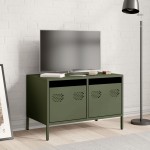 vidaXL Dulap TV, verde măsliniu, 68x39x43,5 cm, oțel laminat la rece vidaXL Dulap TV, verde măsliniu, 68x39x43,5 cm, oțel laminat la rece