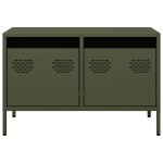 vidaXL Dulap TV, verde măsliniu, 68x39x43,5 cm, oțel laminat la rece vidaXL Dulap TV, verde măsliniu, 68x39x43,5 cm, oțel laminat la rece