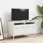 vidaXL Dulap TV, alb, 68x39x43,5 cm, oțel laminat la rece vidaXL Dulap TV, alb, 68x39x43,5 cm, oțel laminat la rece