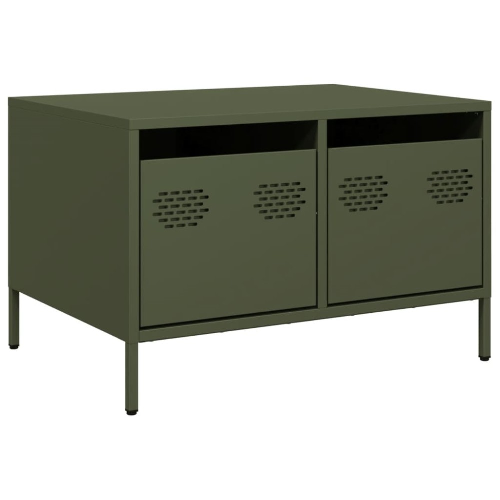 vidaXL Dulap TV, verde măsliniu, 68x50x43,5 cm, oțel laminat la rece