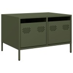 vidaXL Dulap TV, verde măsliniu, 68x50x43,5 cm, oțel laminat la rece vidaXL Dulap TV, verde măsliniu, 68x50x43,5 cm, oțel laminat la rece