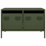 vidaXL Dulap TV, verde măsliniu, 68x50x43,5 cm, oțel laminat la rece vidaXL Dulap TV, verde măsliniu, 68x50x43,5 cm, oțel laminat la rece