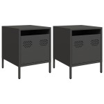vidaXL Noptiere, 2 buc., negru, 35x39x43,5 cm, oțel vidaXL Noptiere, 2 buc., negru, 35x39x43,5 cm, oțel