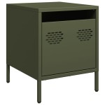 vidaXL Noptieră, verde olive, 35x39x43,5 cm, oțel vidaXL Noptieră, verde olive, 35x39x43,5 cm, oțel