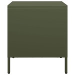 vidaXL Noptiere, 2 buc., verde olive, 35x39x43,5 cm, oțel