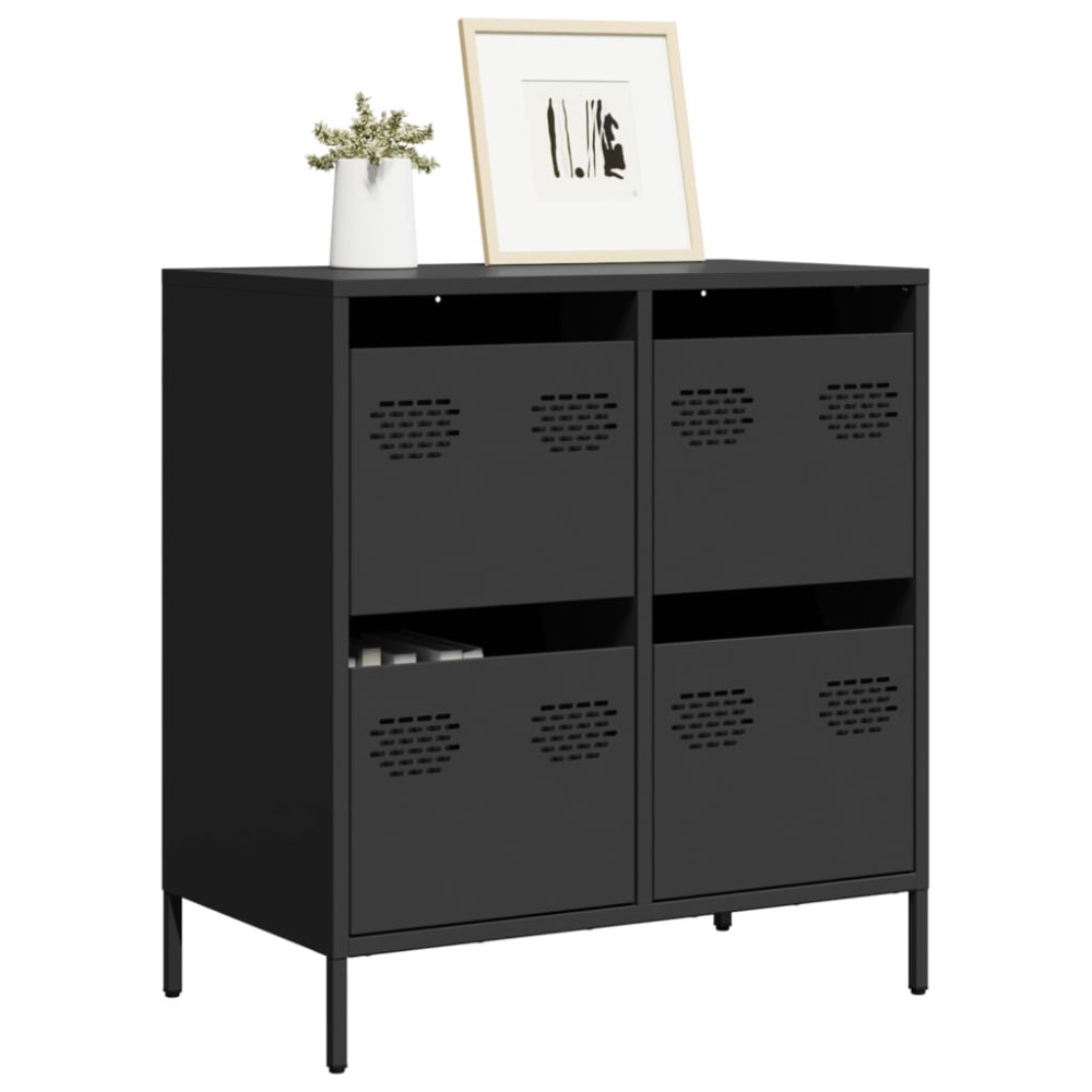 vidaXL Dulap, negru, 68x39x73,5 cm, oțel laminat la rece