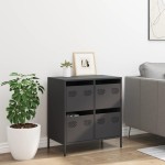 vidaXL Dulap, negru, 68x39x73,5 cm, oțel laminat la rece