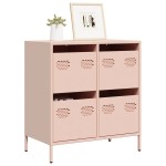 vidaXL Dulap, roz, 68x39x73,5 cm, oțel laminat la rece vidaXL Dulap, roz, 68x39x73,5 cm, oțel laminat la rece