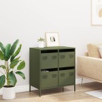 vidaXL Dulap, verde măsliniu, 68x39x73,5 cm, oțel laminat la rece