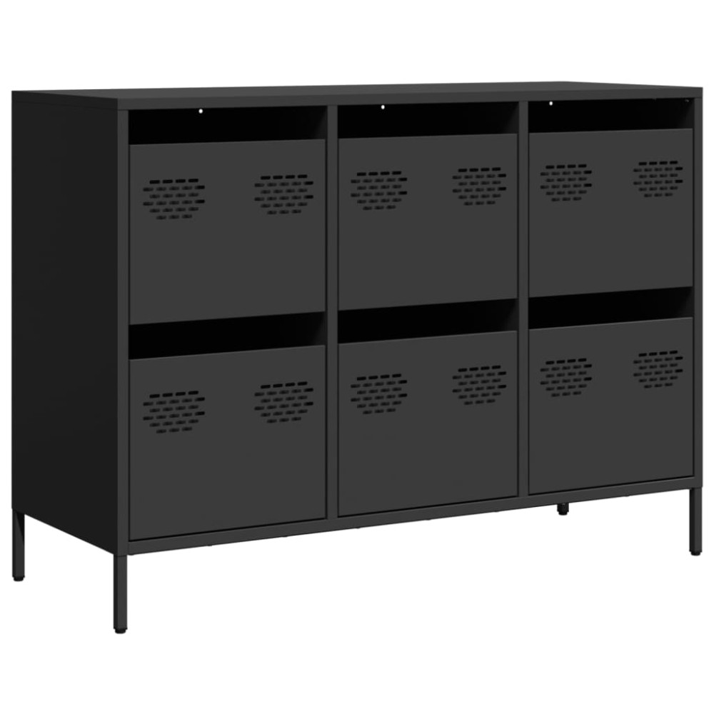 vidaXL Dulap, negru, 101,5x39x73,5 cm, oțel laminat la rece