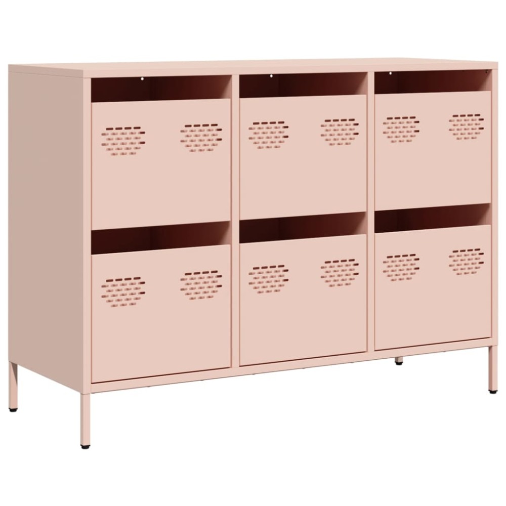 vidaXL Dulap, roz, 101,5x39x73,5 cm, oțel laminat la rece
