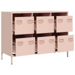 vidaXL Dulap, roz, 101,5x39x73,5 cm, oțel laminat la rece