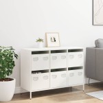 vidaXL Dulap, alb, 101,5x39x73,5 cm, oțel laminat la rece