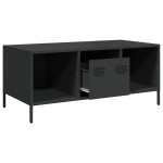 vidaXL Măsuță de cafea, negru, 101,5x50x43,5 cm, oțel laminat la rece vidaXL Măsuță de cafea, negru, 101,5x50x43,5 cm, oțel laminat la rece