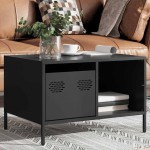 vidaXL Măsuță de cafea, negru, 68,5x50x43,5 cm, oțel laminat la rece vidaXL Măsuță de cafea, negru, 68,5x50x43,5 cm, oțel laminat la rece