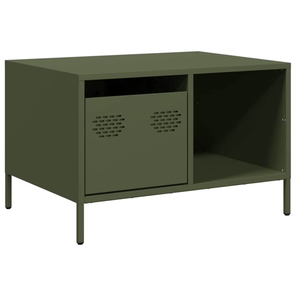 vidaXL Măsuță cafea verde măsliniu 68,5x50x43,5cm oțel laminat la rece