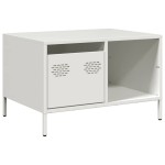 vidaXL Măsuță de cafea, alb, 68,5x50x43,5 cm, oțel laminat la rece