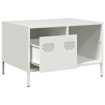 vidaXL Măsuță de cafea, alb, 68,5x50x43,5 cm, oțel laminat la rece
