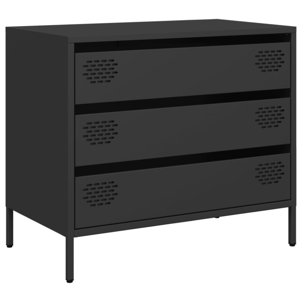 vidaXL Dulap, negru, 68x39x58,5 cm, oțel laminat la rece
