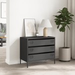 vidaXL Dulap, negru, 68x39x58,5 cm, oțel laminat la rece