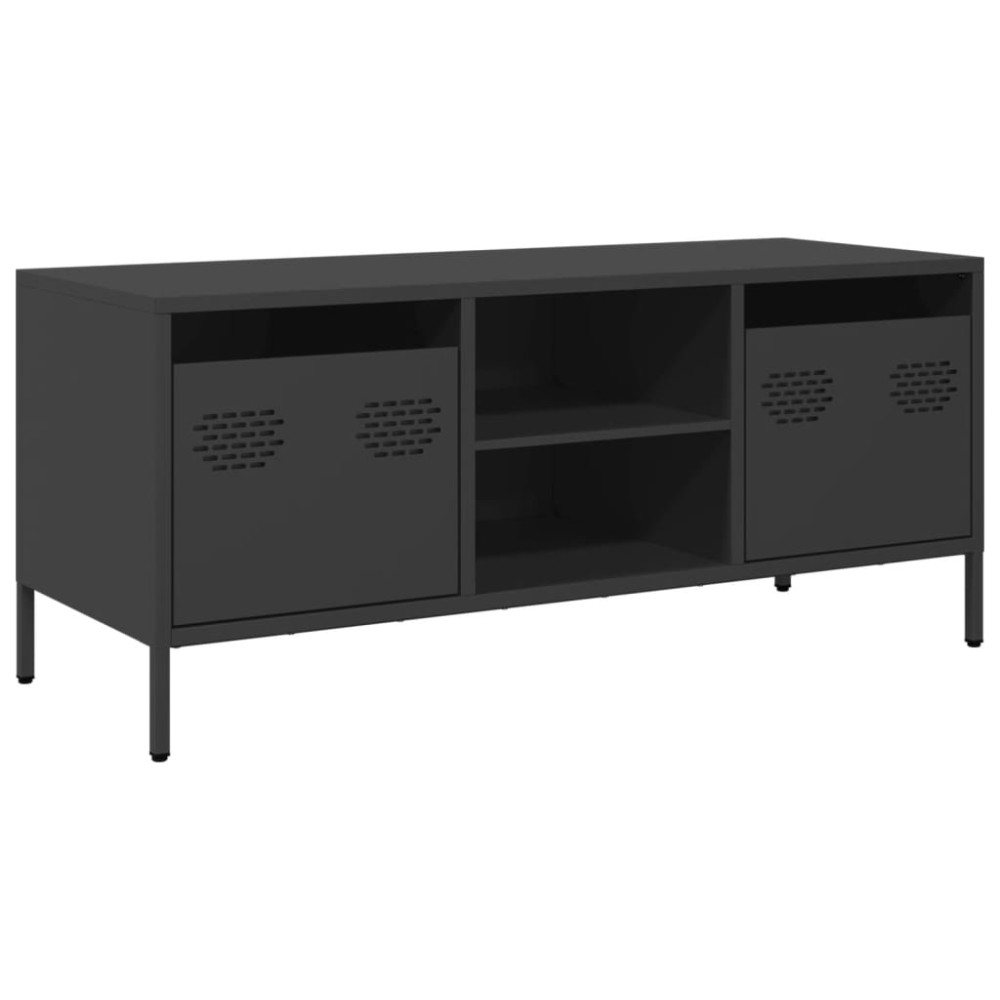 vidaXL Dulap TV, negru, 101,5x39x43,5 cm, oțel laminat la rece