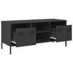 vidaXL Dulap TV, negru, 101,5x39x43,5 cm, oțel laminat la rece