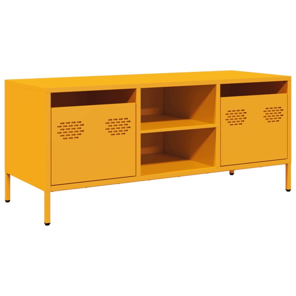 vidaXL Dulap TV, galben muștar, 101,5x39x43,5 cm, oțel laminat la rece