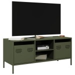 vidaXL Dulap TV, verde măsliniu, 101,5x39x43,5cm, oțel laminat la rece vidaXL Dulap TV, verde măsliniu, 101,5x39x43,5cm, oțel laminat la rece