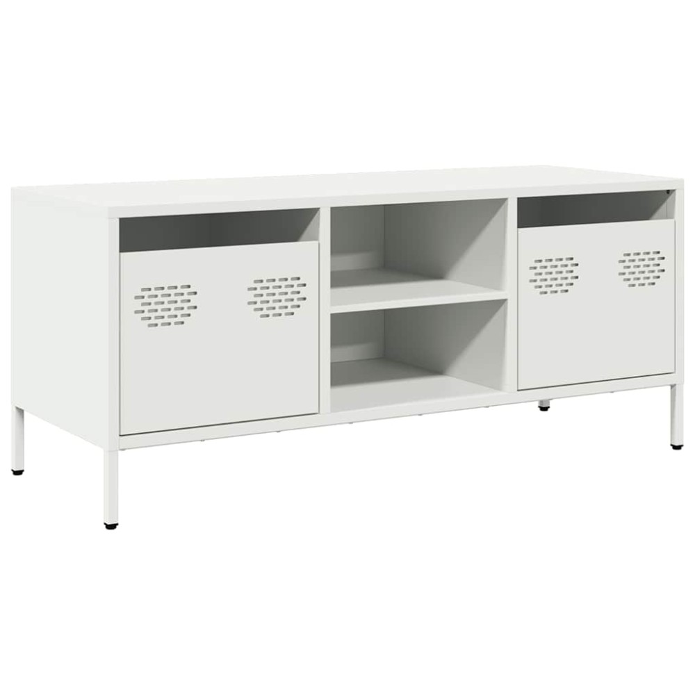 vidaXL Dulap TV, alb, 101,5x39x43,5 cm, oțel laminat la rece