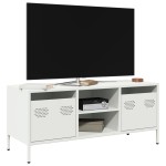 vidaXL Dulap TV, alb, 101,5x39x43,5 cm, oțel laminat la rece