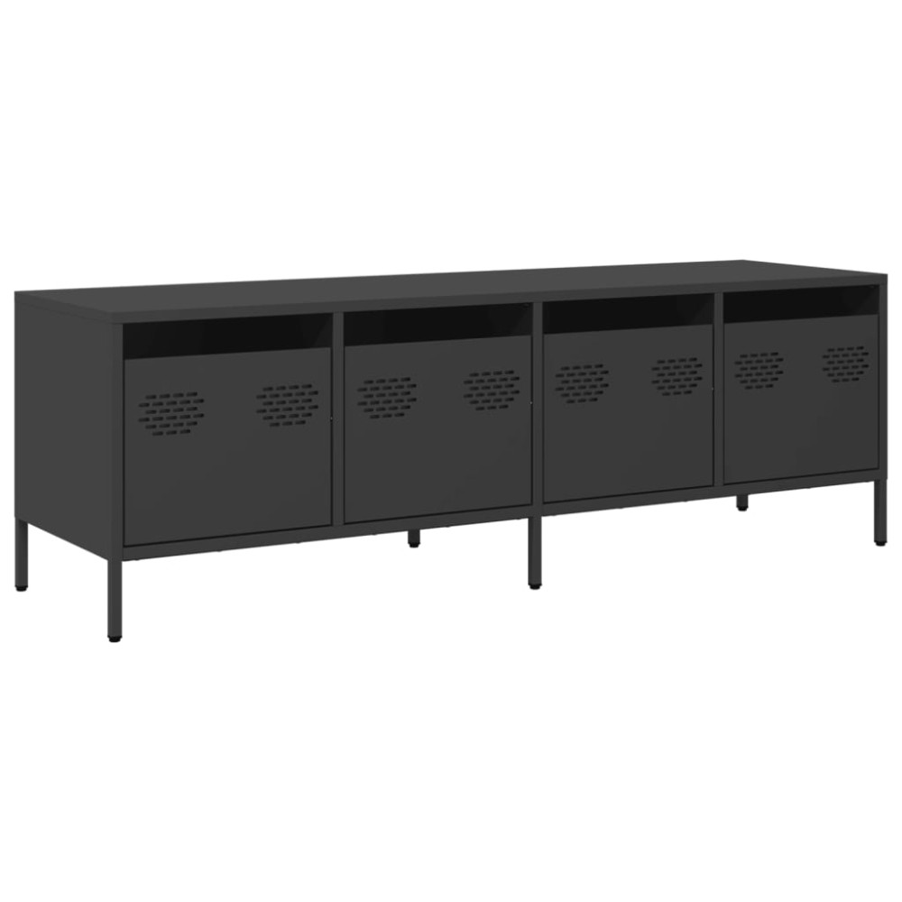 vidaXL Dulap TV, negru, 135x39x43,5 cm, oțel laminat la rece