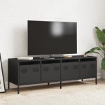 vidaXL Dulap TV, negru, 135x39x43,5 cm, oțel laminat la rece