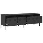 vidaXL Dulap TV, negru, 135x39x43,5 cm, oțel laminat la rece