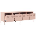 vidaXL Dulap TV, roz, 135x39x43,5 cm, oțel laminat la rece