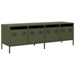 vidaXL Dulap TV, verde măsliniu, 135x39x43,5 cm, oțel laminat la rece vidaXL Dulap TV, verde măsliniu, 135x39x43,5 cm, oțel laminat la rece