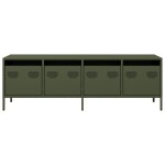 vidaXL Dulap TV, verde măsliniu, 135x39x43,5 cm, oțel laminat la rece vidaXL Dulap TV, verde măsliniu, 135x39x43,5 cm, oțel laminat la rece
