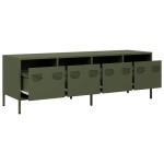 vidaXL Dulap TV, verde măsliniu, 135x39x43,5 cm, oțel laminat la rece vidaXL Dulap TV, verde măsliniu, 135x39x43,5 cm, oțel laminat la rece