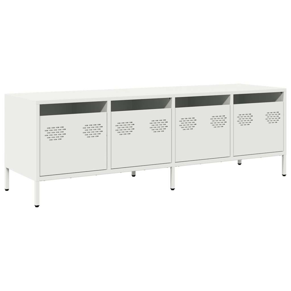vidaXL Dulap TV, alb, 135x39x43,5 cm, oțel laminat la rece