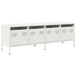 vidaXL Dulap TV, alb, 135x39x43,5 cm, oțel laminat la rece vidaXL Dulap TV, alb, 135x39x43,5 cm, oțel laminat la rece