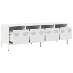 vidaXL Dulap TV, alb, 135x39x43,5 cm, oțel laminat la rece vidaXL Dulap TV, alb, 135x39x43,5 cm, oțel laminat la rece